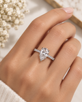 Classic Pear Shape Lab Diamond Engagement Ring