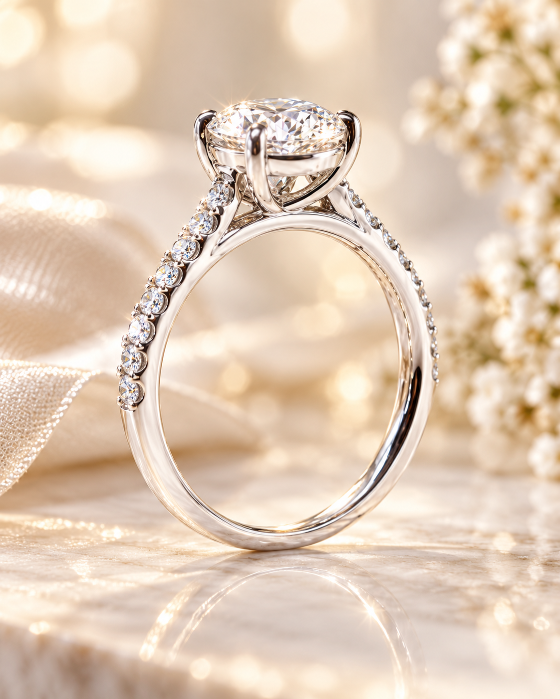 Classic Round Lab Diamond Engagement Ring